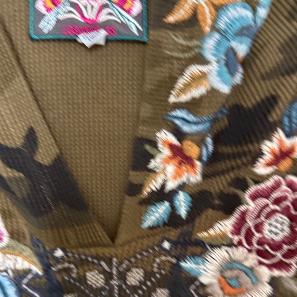Johnny Was Camouflage Hoodie with Floral Embroidery - Picture 2 of 5